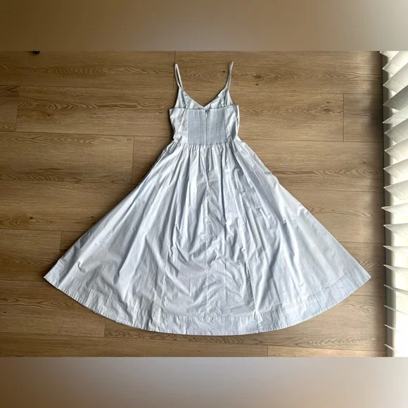 Wilfred Technique Poplin Maxi Dress Sz 0 Light Blue - Picture 8 of 14